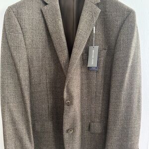 Michael Kors Men’s Classic Fit Stretch Wool Suit Jacket Blazer Brown/ Tan 48R